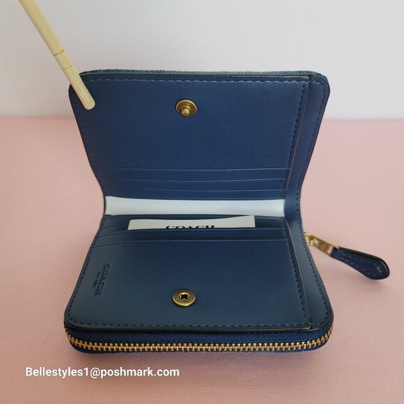 COACH Billfold Small Wallet in Denim -Deep Blue color ⭐ - Picture 11 of 16